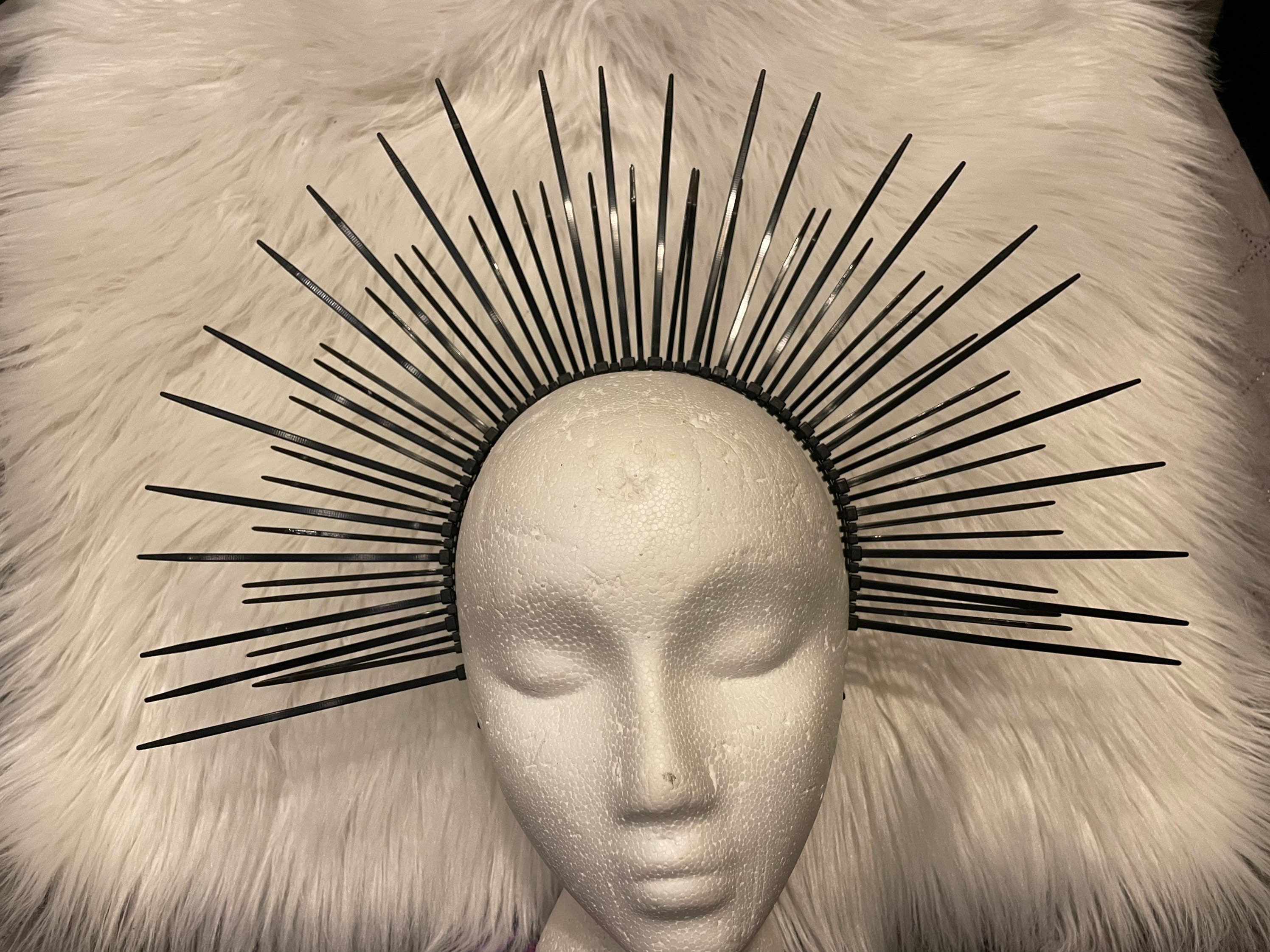 Basic Black Zip Tie Crown Etsy