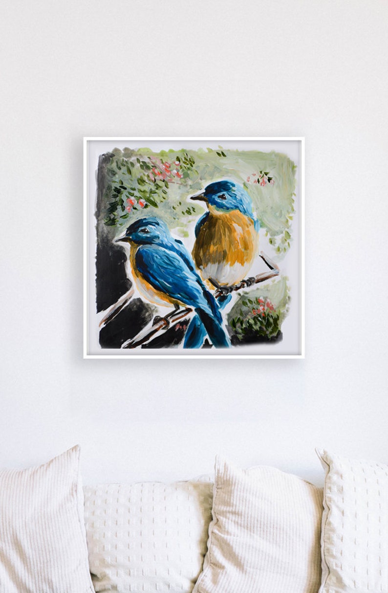 Two Birds Cute Bird Painting Art Poster - Etsy
