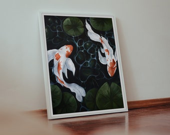 Koi Fish Painting Art Poster