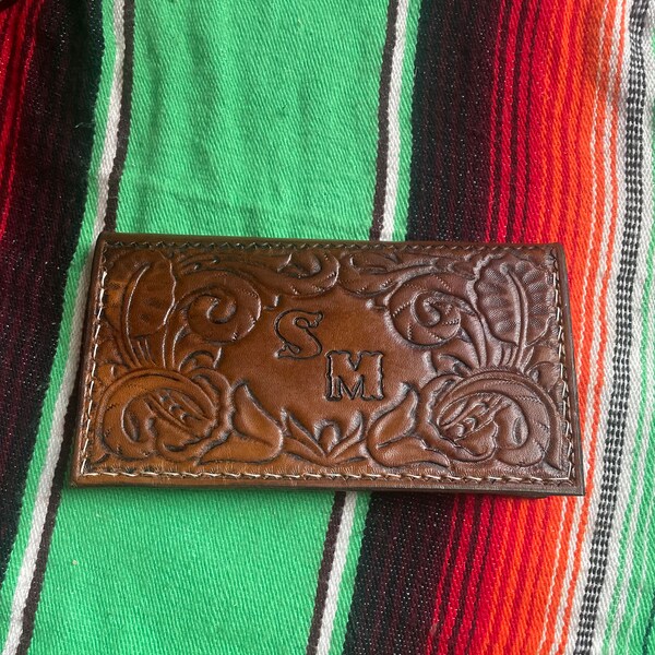 Western Leather Checkbook Cover for Men Etsy