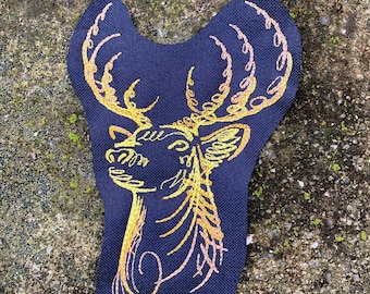 Calligraphic Reindeer Patch | Iron On/Sew On | Christmas Décor | Sizes S-XL