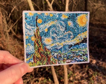 Starry Night 2x3 inch Moral Patch with VELCRO® Brand Fastener or iron on Starry Night 2x3 inch Moral Patch with VELCRO® Brand Fastener or iron on