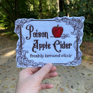 Poison Apple Elixir Embroidered Patch - Perfect for Halloween Statement Pieces!