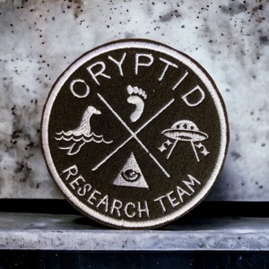 Cryptid Research Team Patch/Bigfoot/Loch Ness/UFO/Alien/Iron-On/Sew-On/Jacket Patches