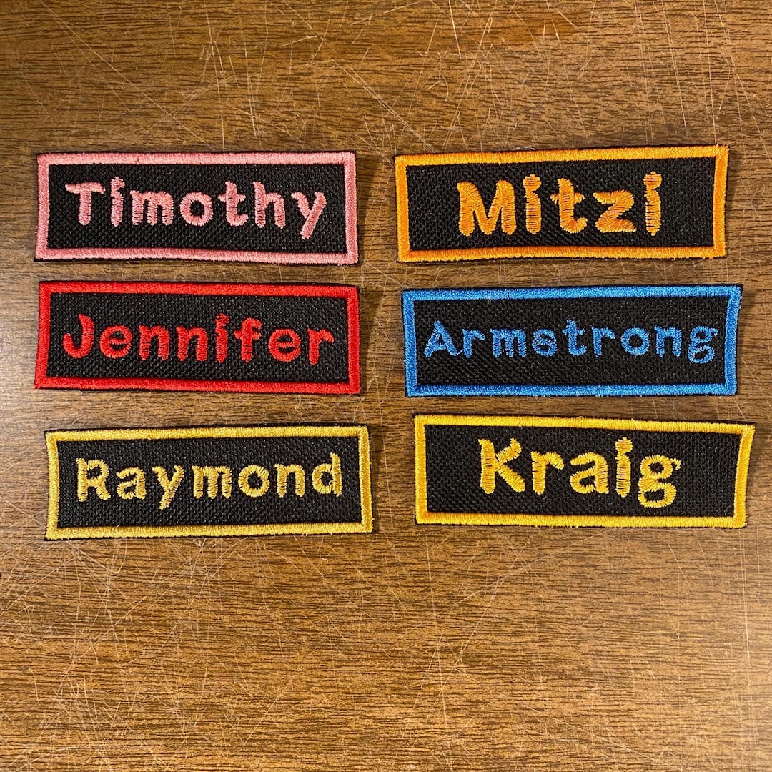Custom Name Tag Patch - 3x1 Inch Embroidered Badge - Personalized Name ...