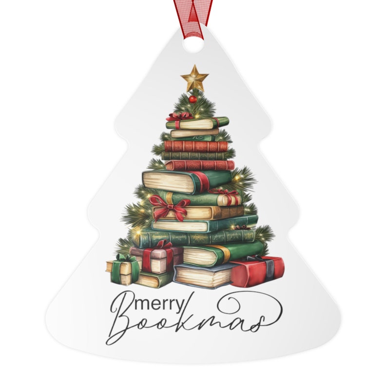 Merry Bookmas Christmas Ornament, Book Lover, Librarian Gift, Reading ...