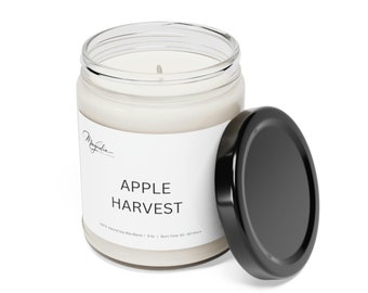 Apple Harvest Scented Soy Candle, 9oz Glass Jar Aromatherapy Candle, Mother's Day, Housewarming Gift, Anniversary Gift, Wedding Gift
