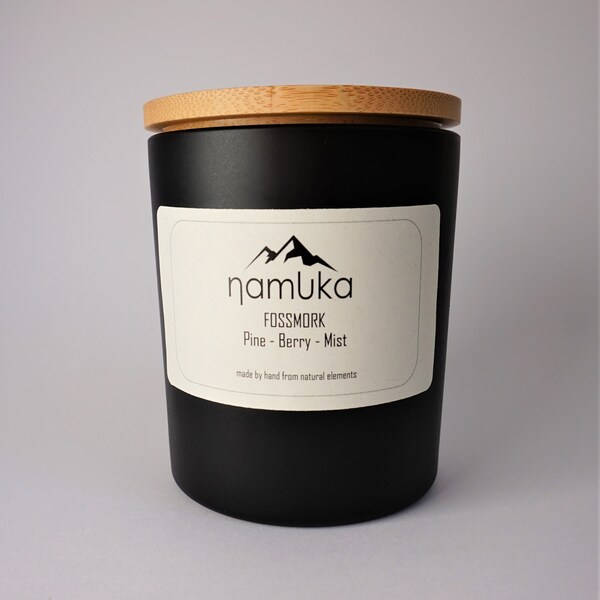 Namuka Fossmork rapeseedwax scented candle handmade