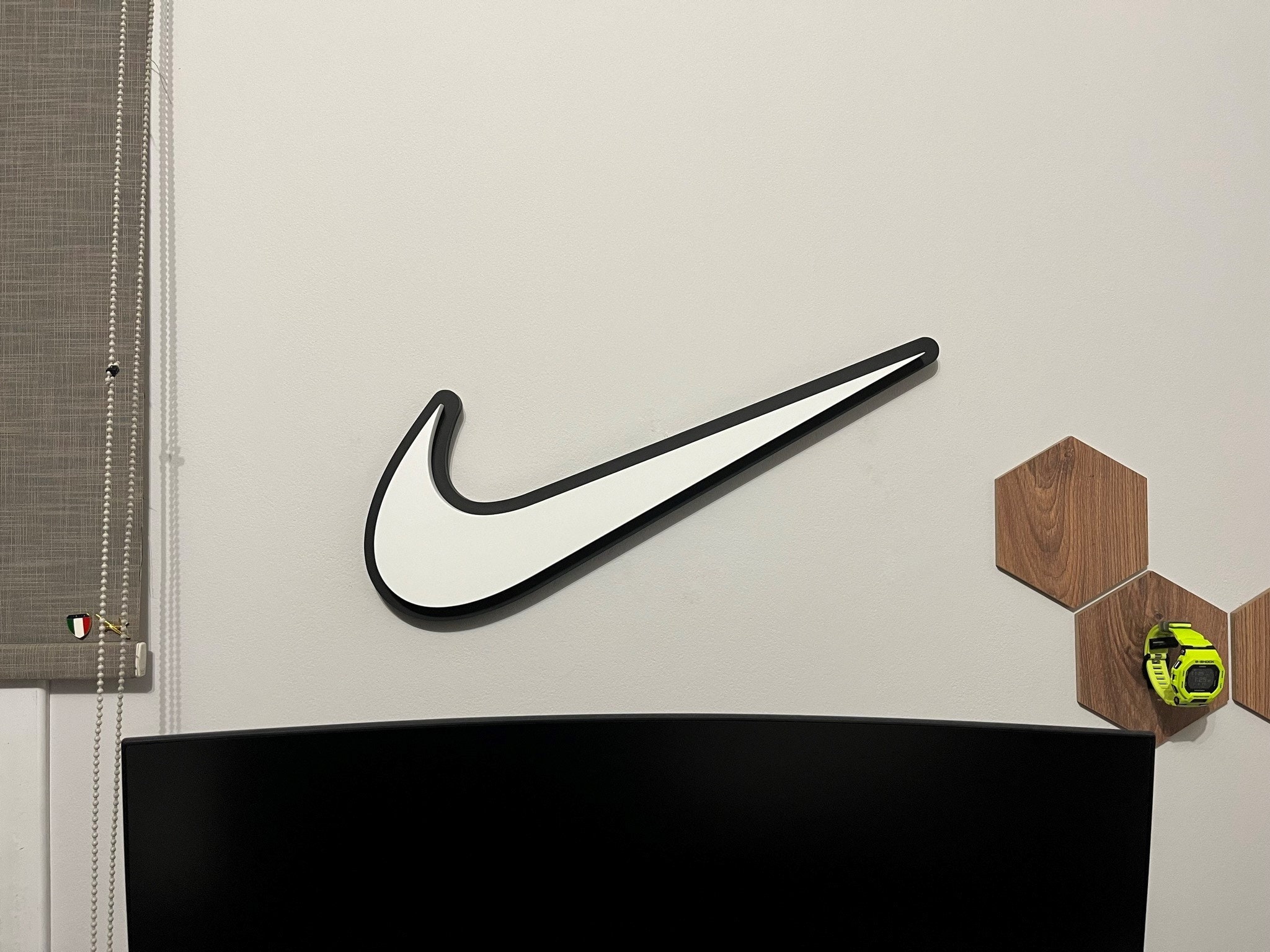 white nike sign