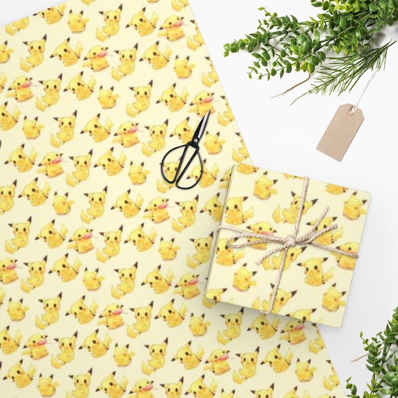 Pikachu Pokemon Wrapping Paper Gift Wrap Etsy