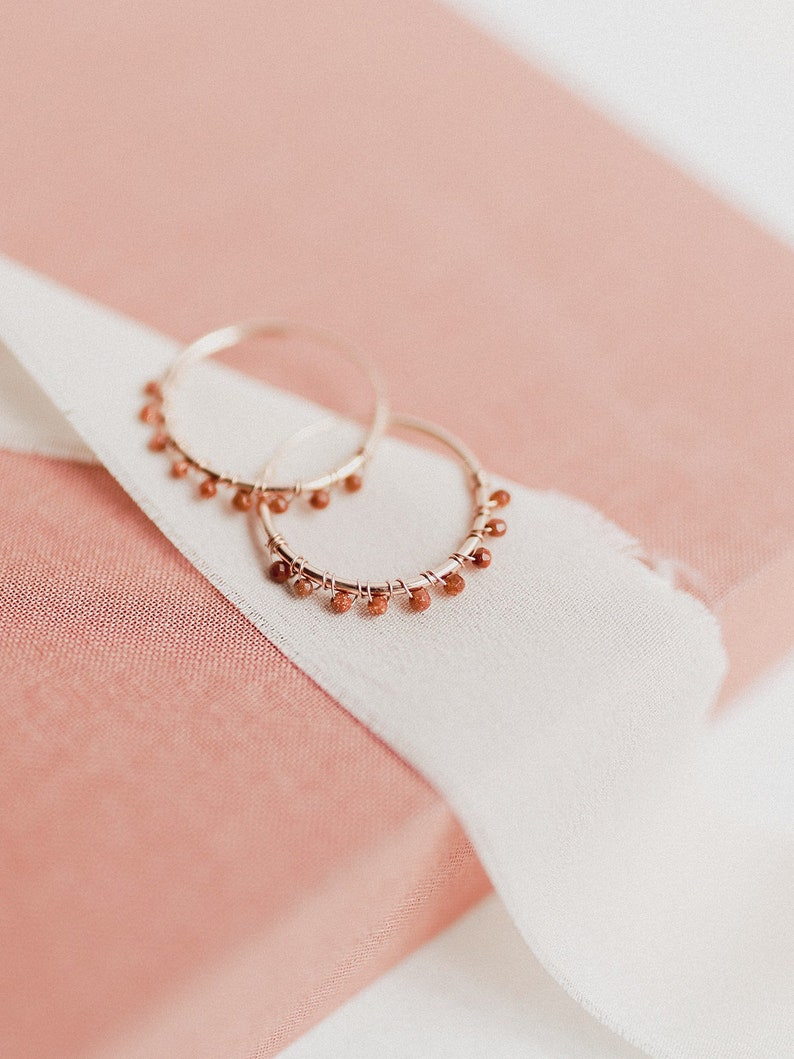 Dainty gemstone bracelet for women, Rose gold bracelet with golden aventurine beads, Delicate tiny stones bracelet, Minimalist bracelet image 6