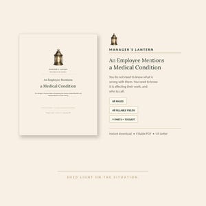 Employee Disclosed Medical Condition Manager Guide | Accommodation Request & Return to Work Scripts | Fillable PDF for Supervisors