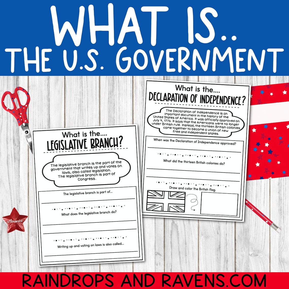 What Is.. the U.S. Government Worksheets Reading - Etsy