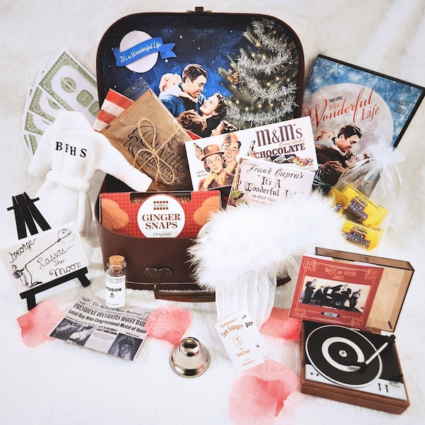 It’s a Wonderful Life Interactive Movie Box | Handcrafted Mini Details | Props and Snacks Inspired by the 1940’s Classic Christmas Movie!