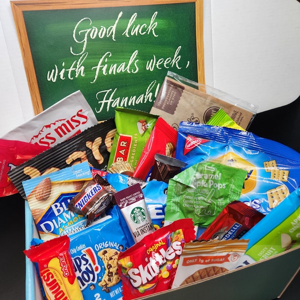 Finals Week Treat Box | College Care Package, snacks and candy for college and finals week survival