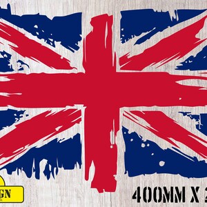 Vinyldekal med brittisk flagga på sidan av motorhuven, 400 mm x 290 mm