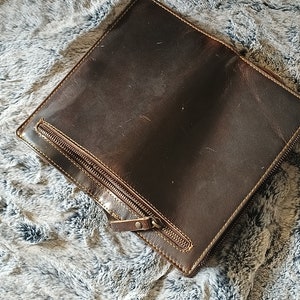 Cartera de cuero de estilo único para hombre, cartera de mano, tarjetero multiusos, cartera para mujer, cartera de piel de vaca para mujer, bolso de mano de piel de búfalo, estuche para billetes