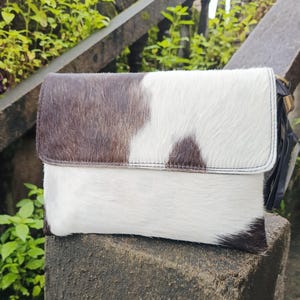 Pochette surdimensionnée sac de soirée fait main grand sac à main en cuir de vachette style bohème sac à bandoulière en fourrure de vache sac à main cartable Western Boho sacs sac à main