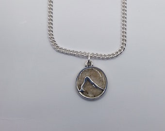 Downward Dog Yoga Pose Charm featuring Forest Beach Sand, Chatham, Massachusetts. (Charm Only)