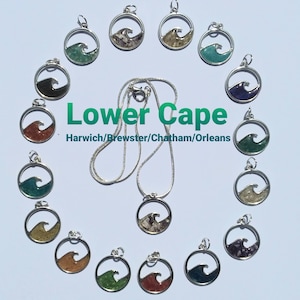 18&quot; Custom Wave Pendant Choose your favorite Mi Beach Color & Cape Cod Beach (Lower Cape) Harwich/Brewster/Chatham/Orleans