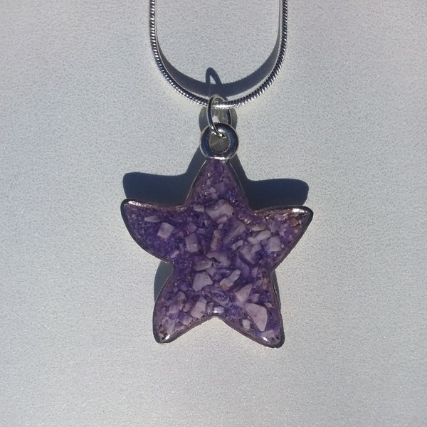 18" Starfish Pendant featuring West Dennis Beach Sand and/or Cape Cod Wampum