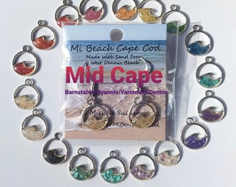Custom Wave Earrings Choose your favorite Mi Beach Color & Cape Cod Beach (Mid Cape) Barnstable/Hyannis/Yarmouth/Dennis