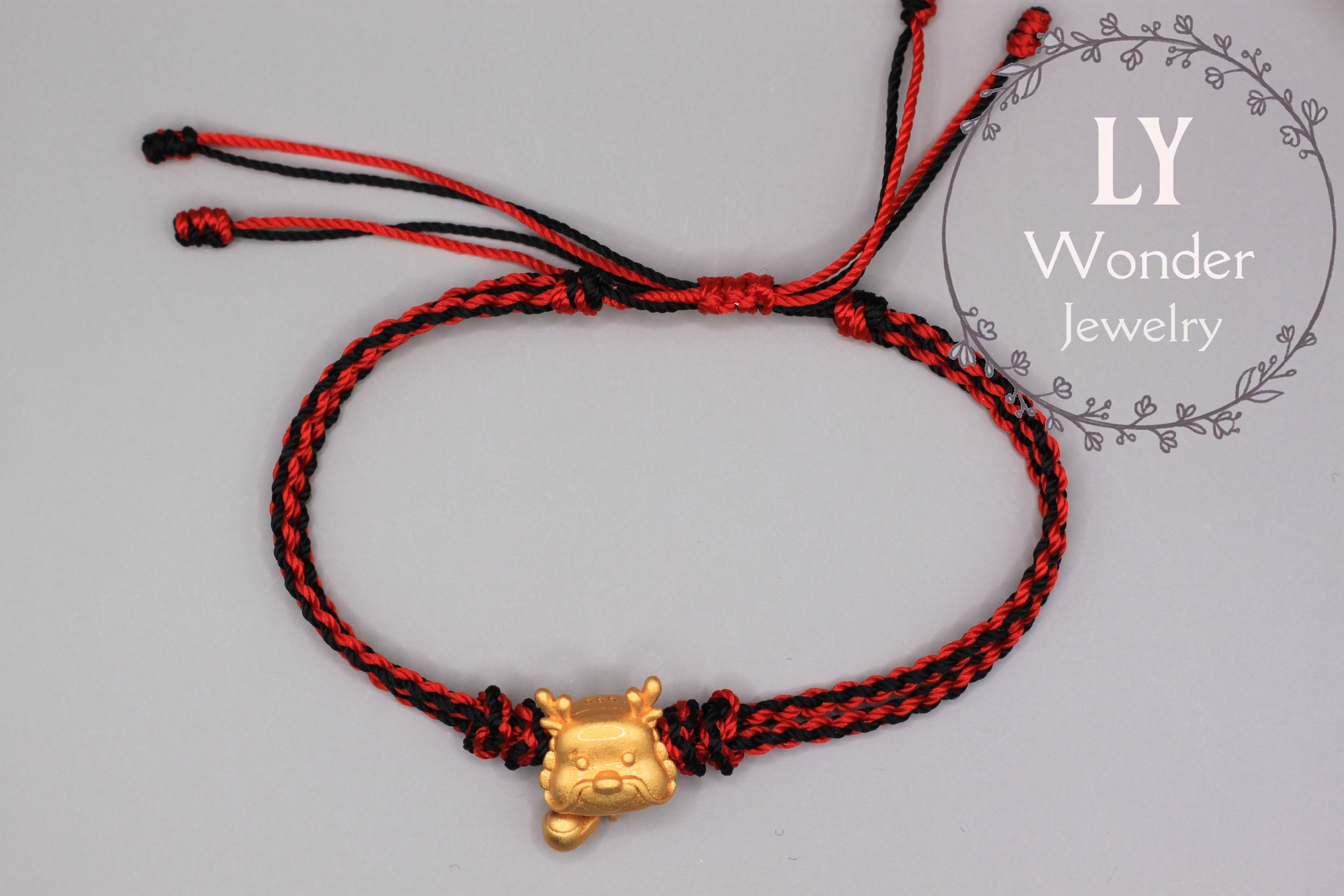 Alluvial Gold Chinese Zodiac Animal, Macramé Bracelet, Gift - Etsy