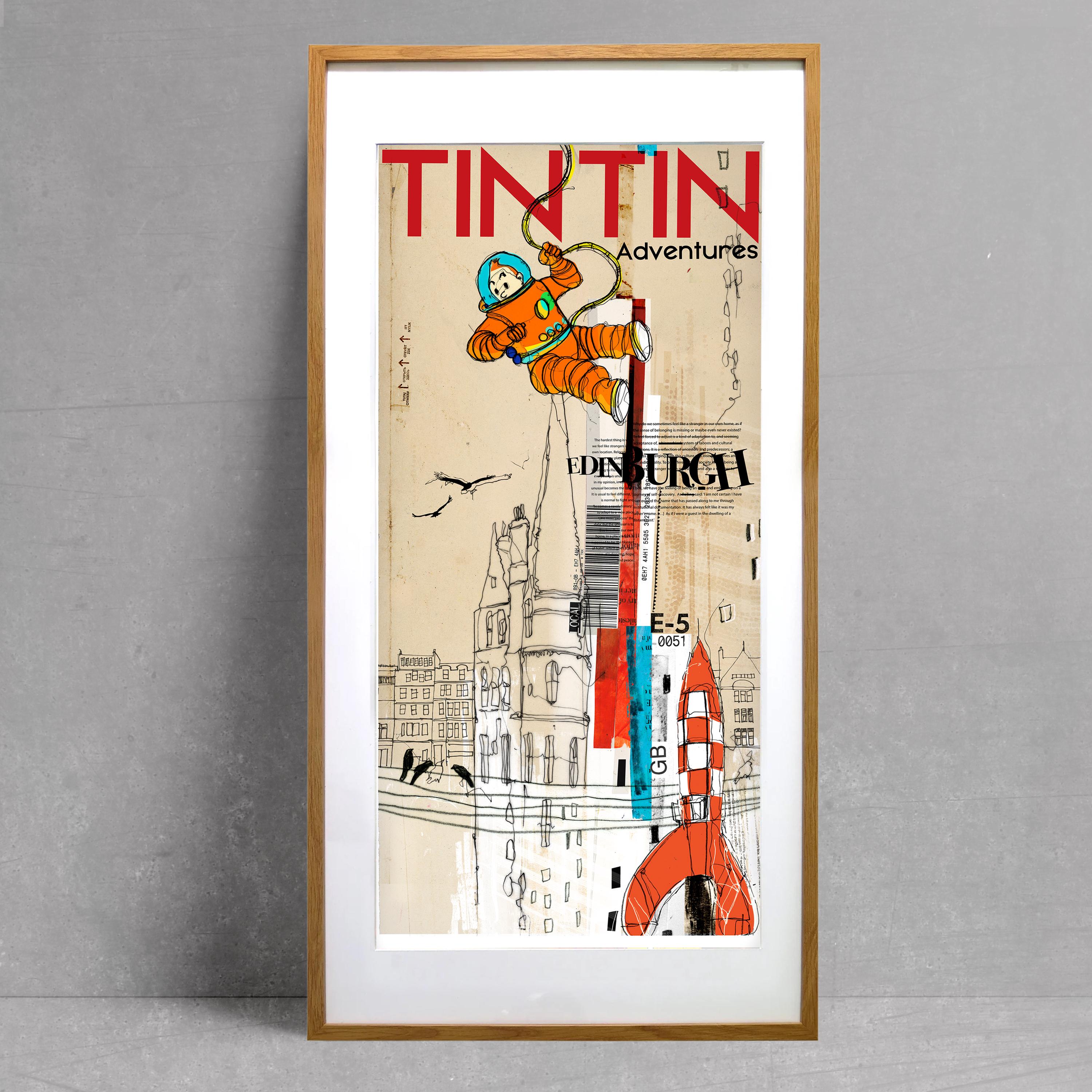 The Landing, Tintin, Edinburgh City, Print, Small, Medium, Large