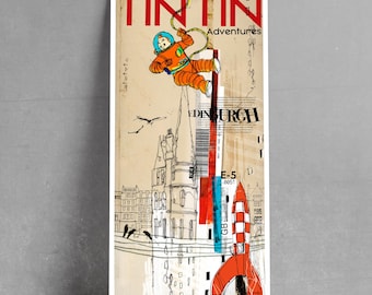 The Landing, Tintin, Edinburgh City, Print, small, medium, large