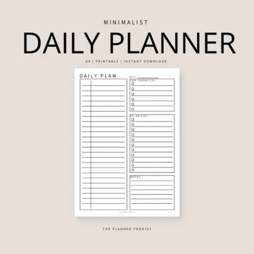 Planner Without Data Minimalist Daily Planner With Blank Unnumbered Spaces - Etsy