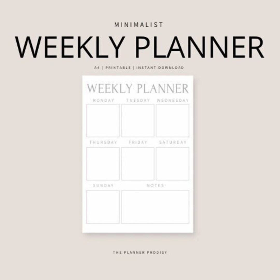 Minimalist Weekly Planner Printable - Etsy