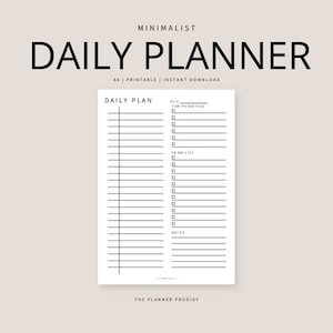 Minimalist Daily Planner Printable- Plan your day like a pro.