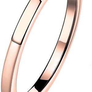 Engagement Ring Front Ring Stacking Ring made of Tungsten Titanium for Women & Men Ring Highly polished without stone wedding ring Simple Rosegold