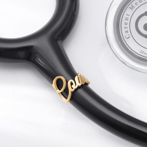 Minimalist Stethoscope ID Tag, Stethoscope ID Ring, Stethoscope Charm, Personalized Stethoscope Name Tag, Nurse Graduation Gift