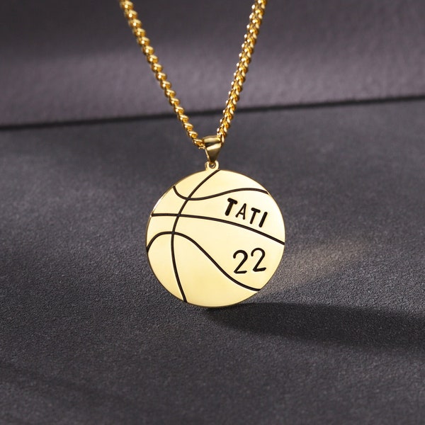 Basketball Necklace Personalized, Custom Basketball Necklace, Basketball Coach Gift, Basketball Player Gift, Basketball Pendant, Number Gift