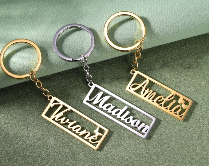 Personalized Name Keychain, Custom Letter Key Chains for Women ...