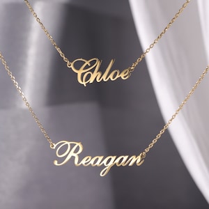 Custom Double Chain Name Necklace, Personalized Layer Two Name Necklace, Children Names Necklace, Dainty Names Jewelry, Mothers Gift