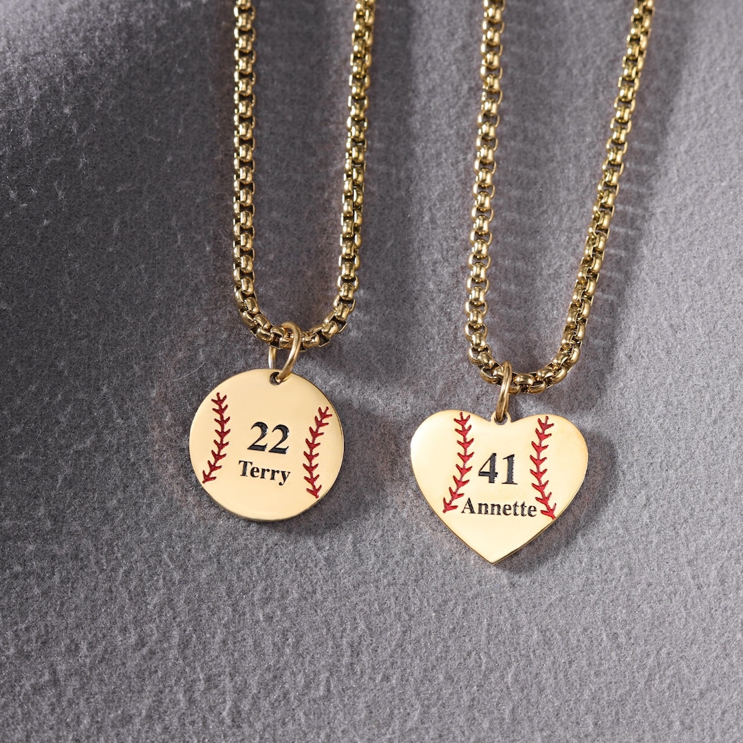 Custom Baseball Necklace With Name, Softball Necklace for Kids, Custom