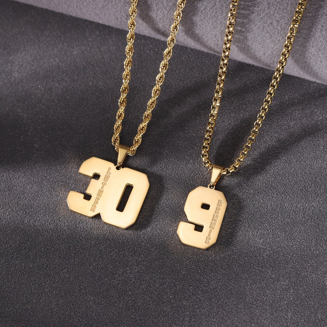 Custom Number Necklace, Sport Number Necklace for Men, Custom Lucky