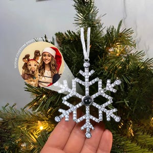 Christmas Photo Ornament, Personalized Family Photo Projection Ornament for Christmas, Newborn First Christmas Decoration, Memorial Keepsake