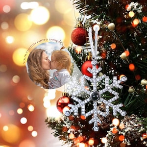 Custom Family Photo Hanging Ornaments, Personalized Memorial Photo Projection Ornaments, Custom Snowflake Ornament, Christmas Ornaments