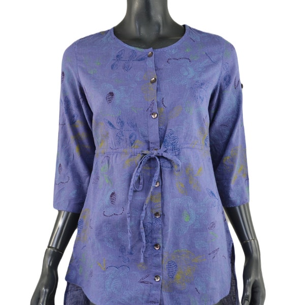 Robe Gudrun Sjöden En Lin Et Coton - Rayures Bleu Lilas - Taille S - Neuf Sans Étiquette