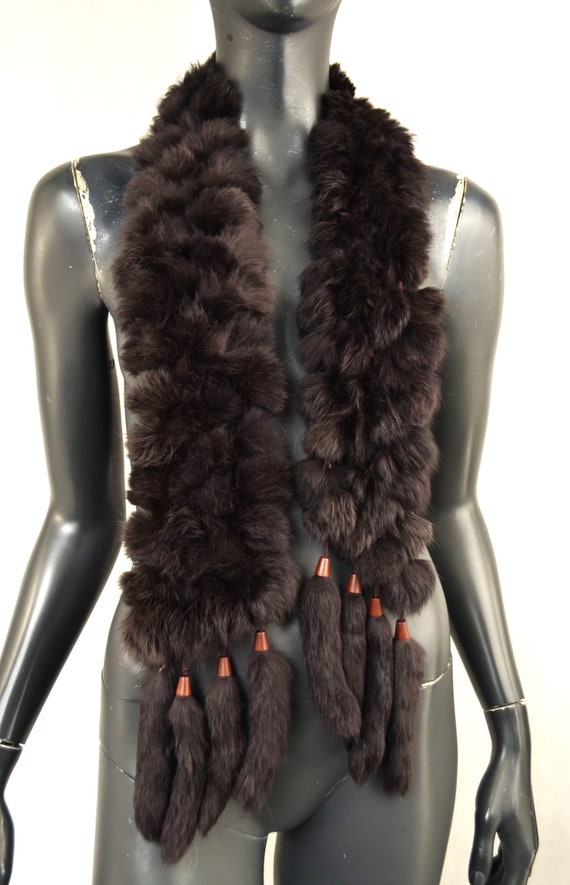 ERIK GARTHUS brown scarf made of natural fur