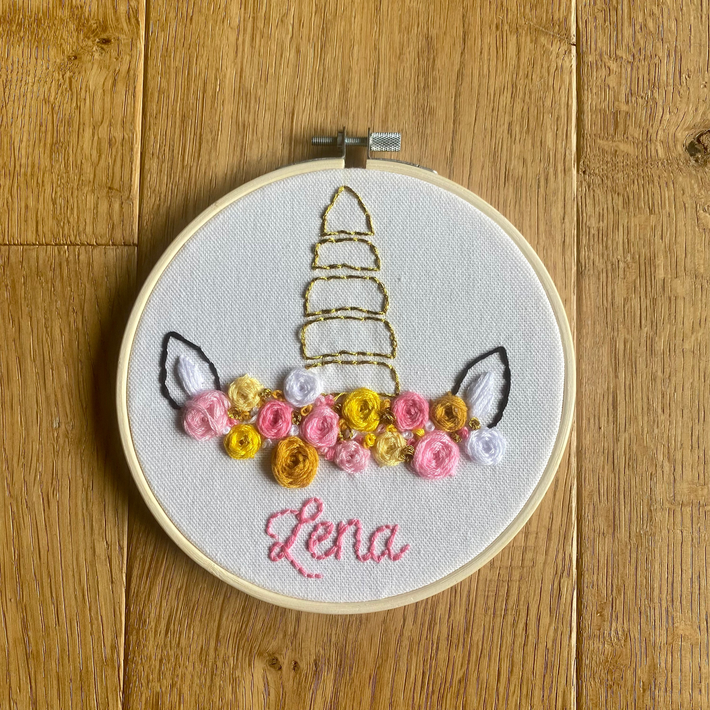 Tambour Brodé Personnalisé Licorne