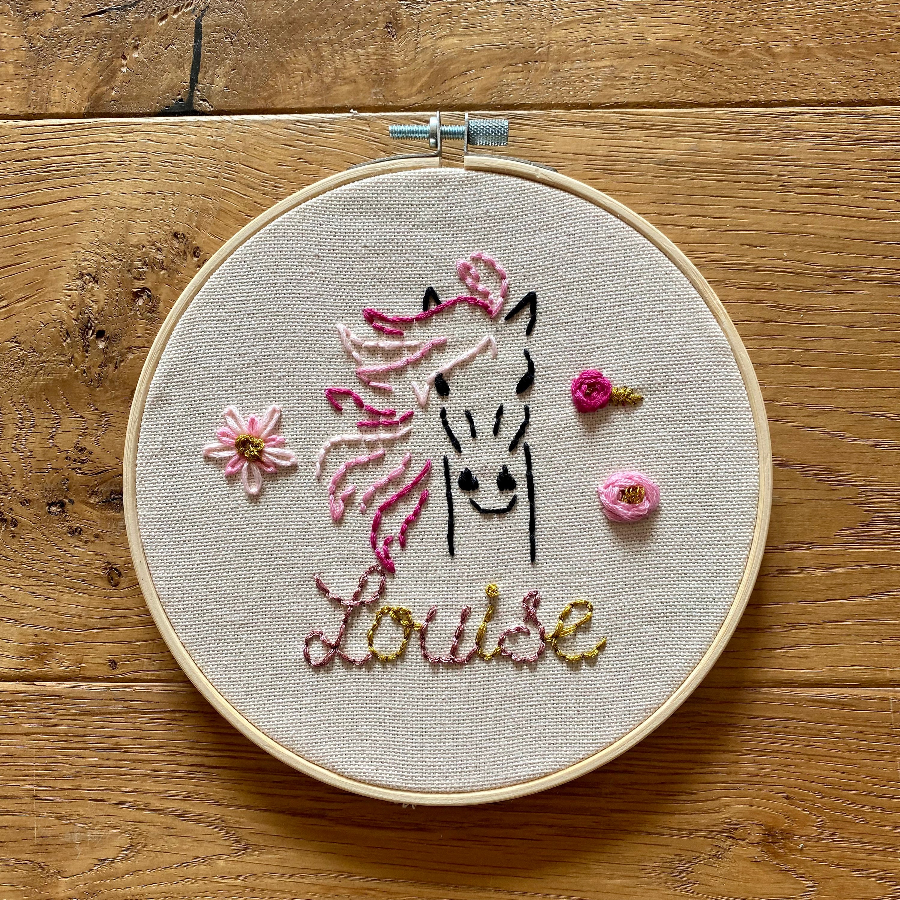 Tambour Brodé Personnalisé Cheval