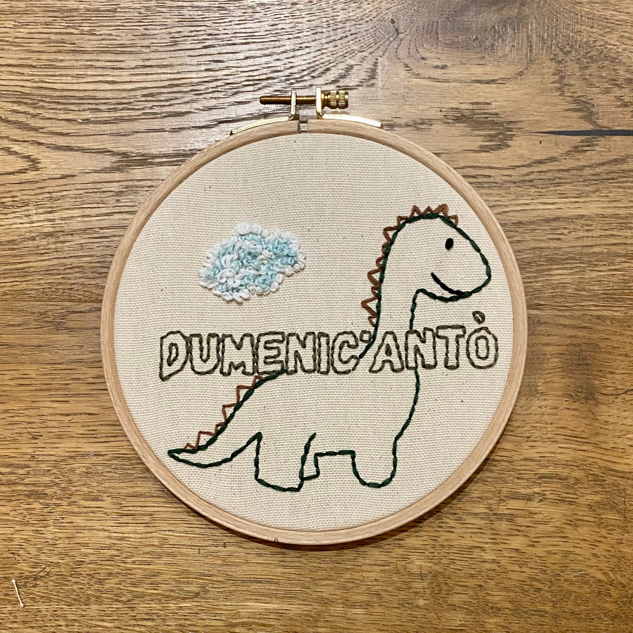 Tambour Brodé Personnalisé Dinosaure