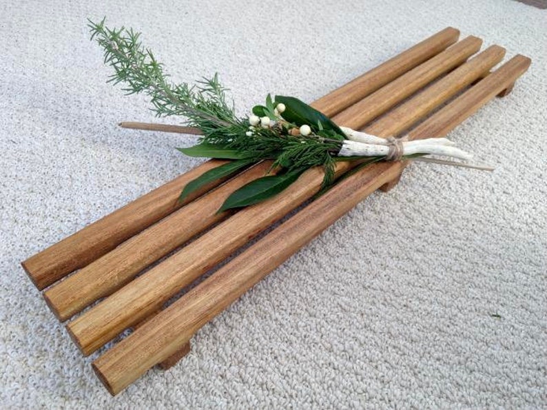 Slatted Teak Bathtub Caddy Bath Tray Caddy Etsy