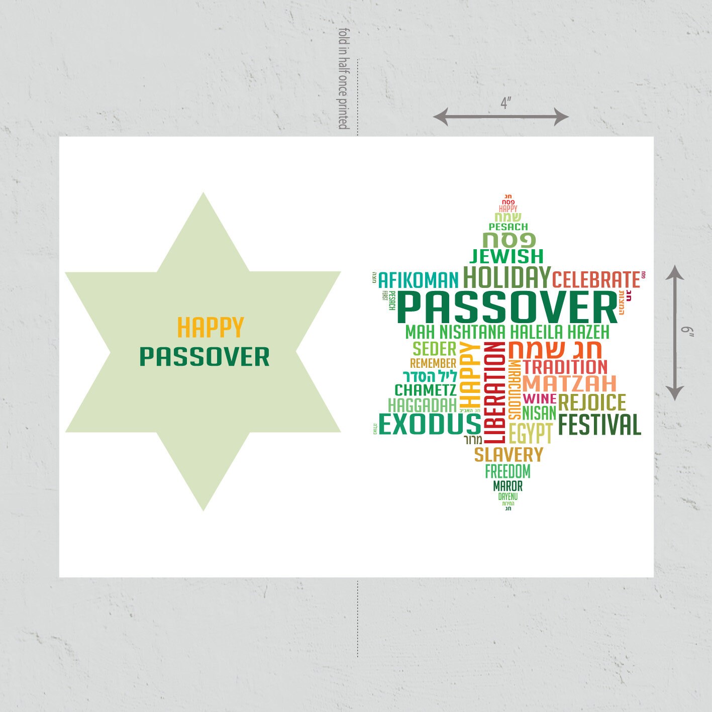 Printable Passover Card | Jewish Holiday Word Art (digital Download) - Etsy