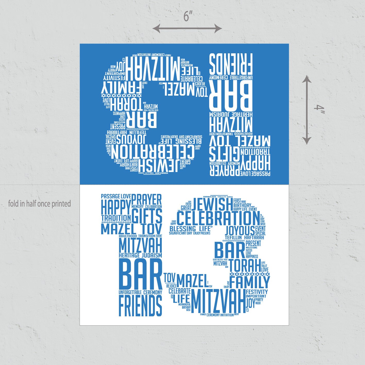 Bar Mitzvah Card | Printable Greeting Card | Jewish Birthday ...