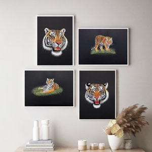 Tiger Handmade Miniature Painting, Wild Life Animal Painting, Wall Hanging, Wall Painting